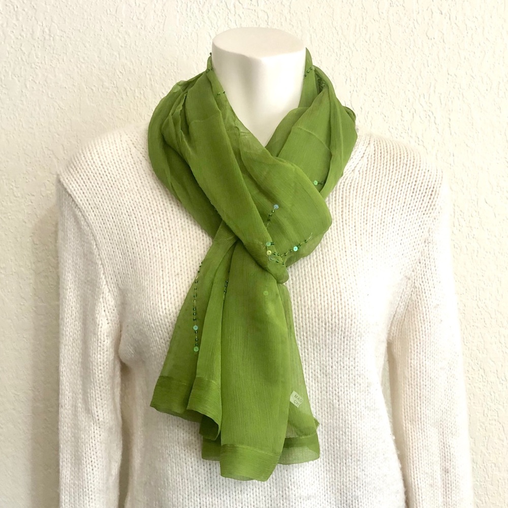 NWOT Floral sheer silk scarf